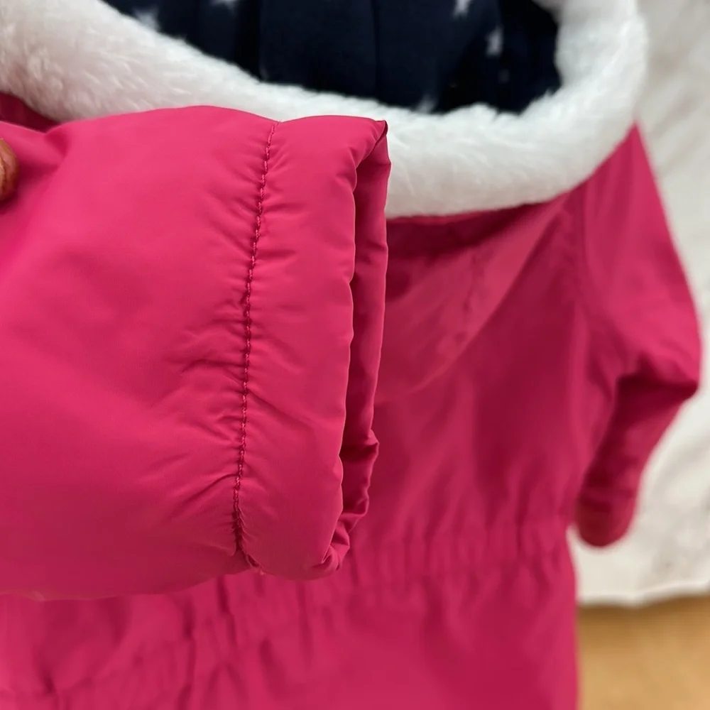 OshKosh B gosh Pink girls embroidered puffer coat‎ size 4